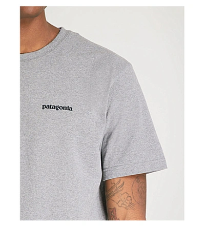 Shop Patagonia Logo-print Recycled Cotton-blend T-shirt In Gravel Heather