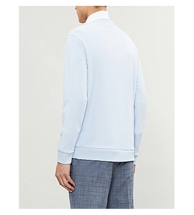 Shop Hugo Logo-print Cotton-jersey Sweatshirt In Light/pastel Blue