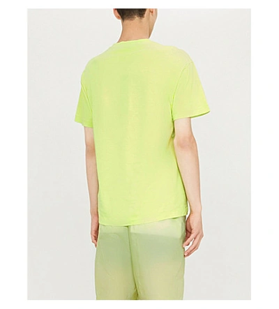 Shop Stone Island Logo-patch Cotton T-shirt In Pistachio