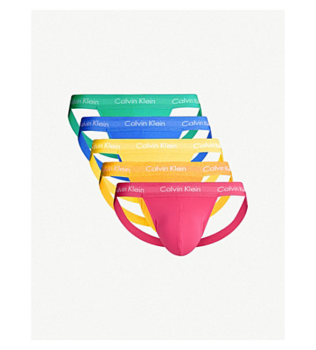 Calvin Klein Pride Pack Of Five Classic-fit Stretch-cotton Jock Strap  Briefs In Rainbow | ModeSens