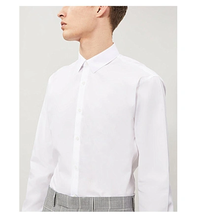 Shop Sandro Classic-fit Cotton-poplin Shirt In White