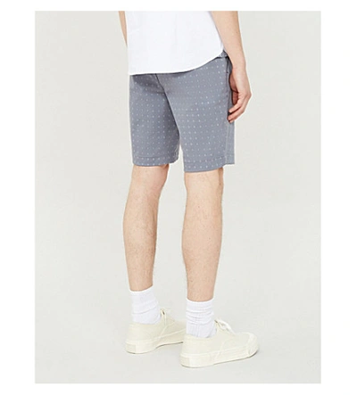 Shop Ted Baker Joordan Embroidered Cotton-blend Shorts In Grey
