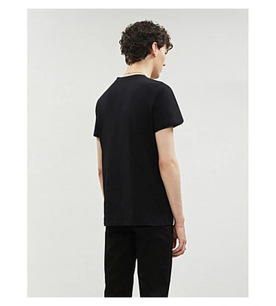 Shop Balmain Logo-appliqué Cotton-jersey T-shirt In Black