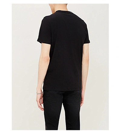 Shop Replay Logo-print Cotton-blend T-shirt In Black