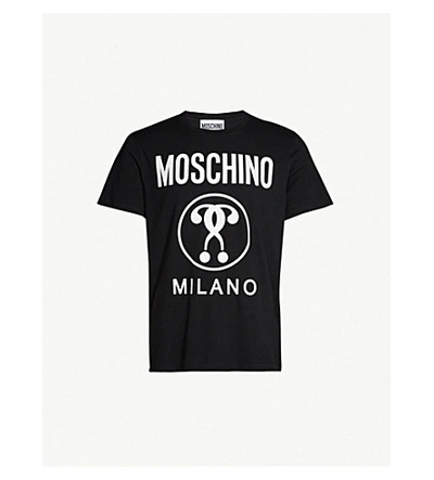 Shop Moschino Logo-print Cotton-jersey T-shirt In Black