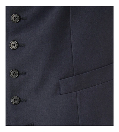 Shop Gieves & Hawkes Single-breasted Wool Waistcoat In Blue
