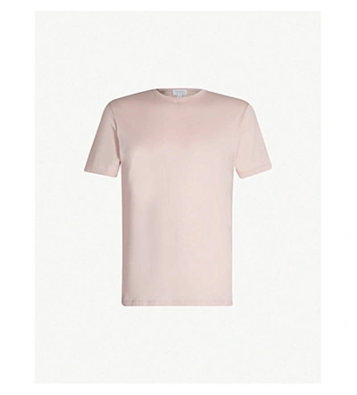 Shop Sunspel Classic Cotton-jersey T-shirt In Pale Pink