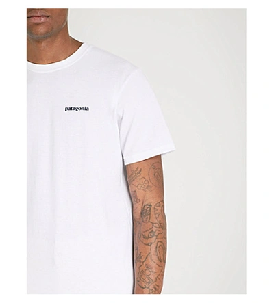 Shop Patagonia Logo-print Recycled Cotton-blend T-shirt In White