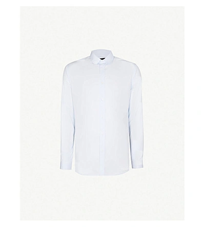 Shop The Kooples Club-collar Slim-fit Cotton Shirt In Blu40