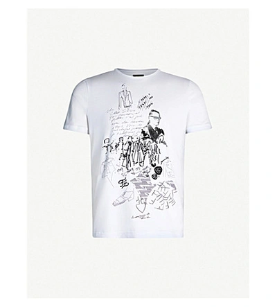 Shop Fendi Karl Collage-print Cotton-jersey T-shirt In White