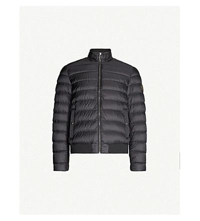Shop Belstaff Quilted Shell-down Bomber Jacket In Black