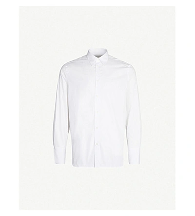 Shop Givenchy Logo-print Formal-fit Cotton Shirt In White
