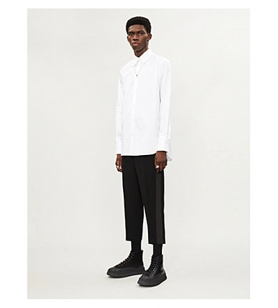 Shop Givenchy Logo-print Formal-fit Cotton Shirt In White