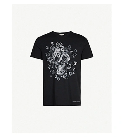 Shop Alexander Mcqueen Skull-print Cotton-jersey T-shirt In Black