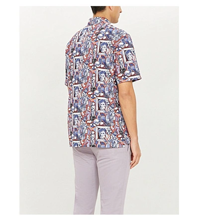 Shop Paul Smith Artist Studio Tailored-fit Printed Cotton Shirt In White Multi