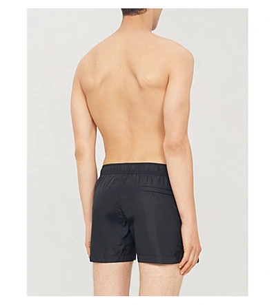 Shop Off-white Regular-fit Logo-print Swim Shorts In Black