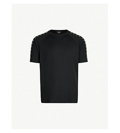 Shop Fendi Graphic-print Cotton-jersey T-shirt In Black