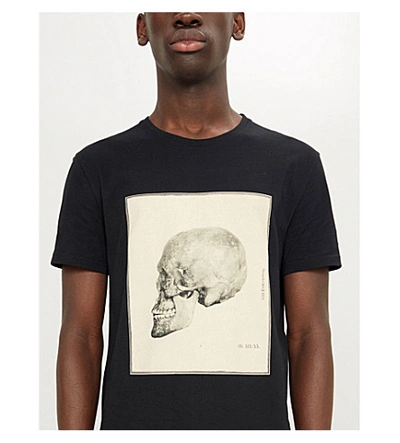 Shop Alexander Mcqueen Skull-print Cotton-jersey T-shirt In Black Mix