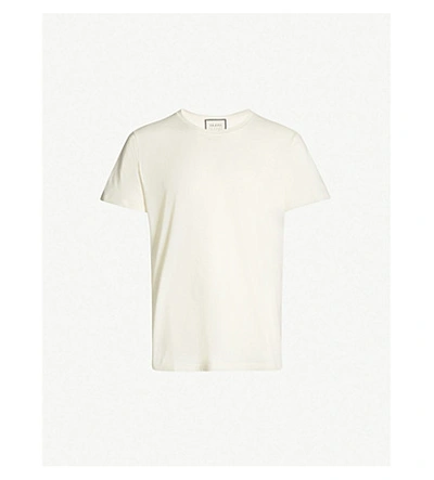 Shop Gucci Logo-print Cotton-jersey T-shirt In Milk Black