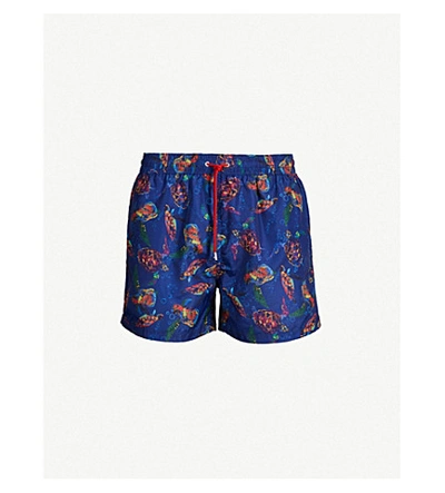 Shop Paul Smith Graphic-print Swim Shorts In Navy