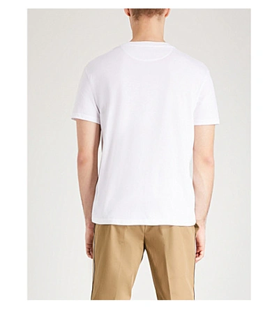 Shop Valentino Logo-print Cotton-jersey T-shirt In White Red
