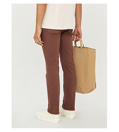 Shop Paige Federal Slim-fit Jeans In Teracotta Clay