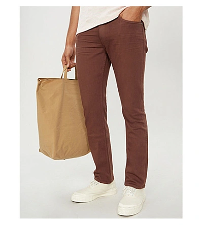 Shop Paige Federal Slim-fit Jeans In Teracotta Clay