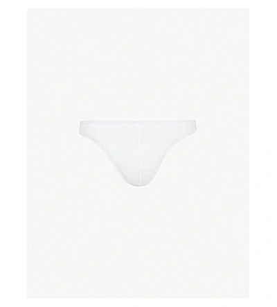 Shop Hom Fredy Slim-fit Stretch-jersey Thong In Whit: White