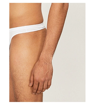 Shop Hom Fredy Slim-fit Stretch-jersey Thong In Whit: White