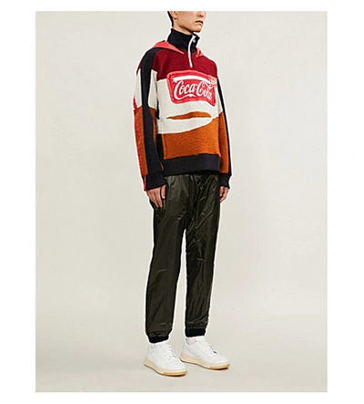 Facetasm X Coca Cola Paneled Wool-blend Hoody In Red