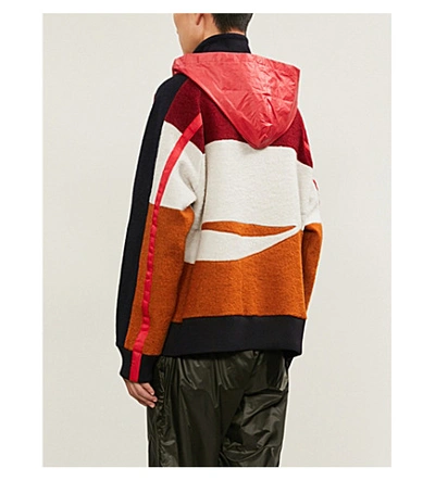 Facetasm X Coca Cola Paneled Wool-blend Hoody In Red