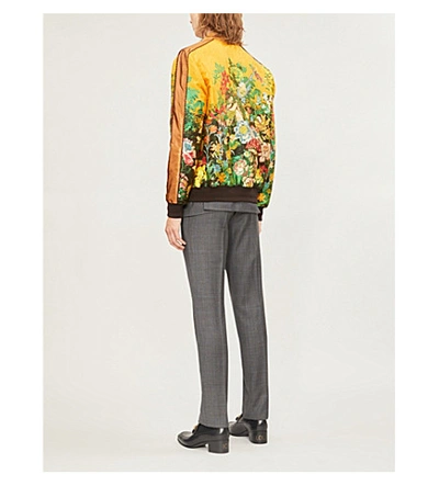 Shop Etro Floral-embroidered Jacquard Bomber Jacket In Yel