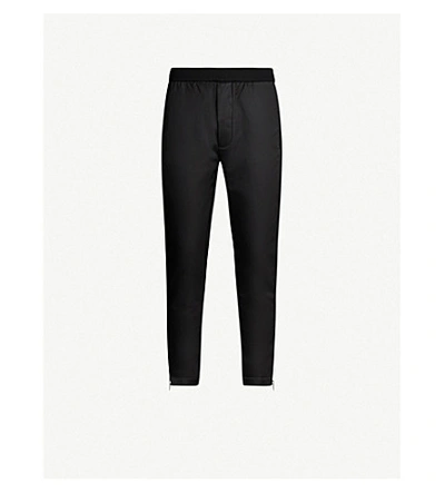 Shop Prada Contrast-panel Nylon And Cotton-blend Jogging Bottoms In Black