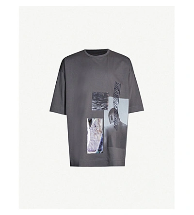 Shop Juunj N'synthetic Oversized Cotton T-shirt In Ash