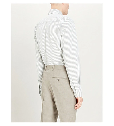 Shop Eton Mens Grey Regular-fit Cotton Shirt 17