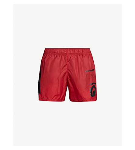 off white swim shorts