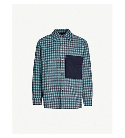 Shop Acne Studios Osman Checked Oversized Woven Overshirt In Lilac