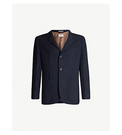 Shop Brunello Cucinelli Regular-fit Cashmere Jacket In Navy