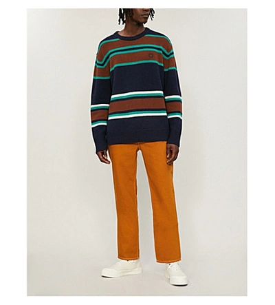 Shop Acne Studios Nimah Wool Jumper In Navy Multi