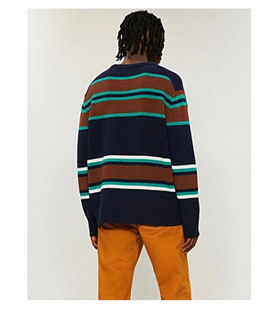 Shop Acne Studios Nimah Wool Jumper In Navy Multi