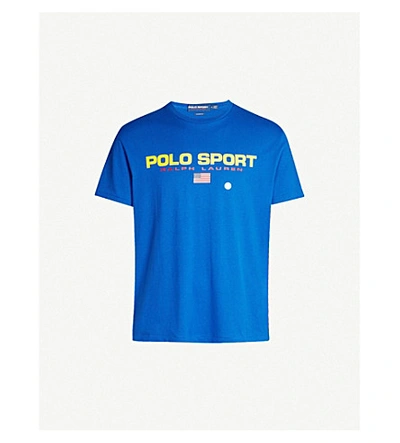Shop Polo Ralph Lauren Polo Sport-print Cotton-jersey T-shirt In Sapphire+star