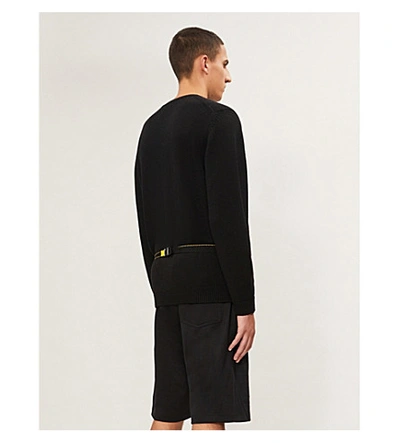Shop Fendi New Bag Bugs-embroidered Wool-blend Jumper In Black