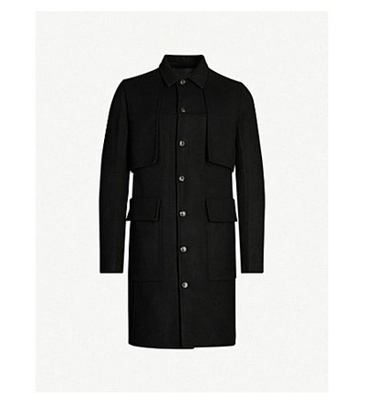 Shop Rick Owens Belted Wool-blend Trench Coat In Black