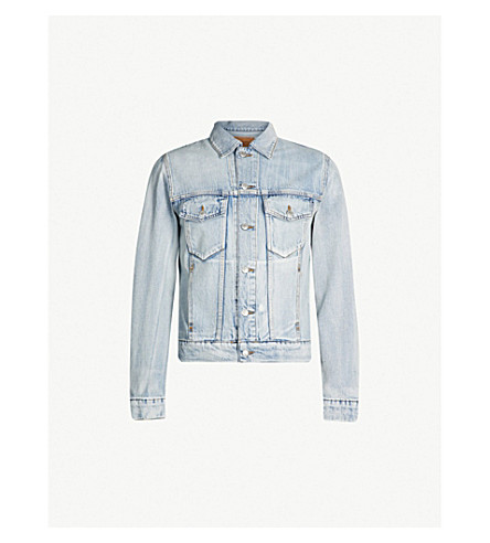 sandro washed denim with seaming