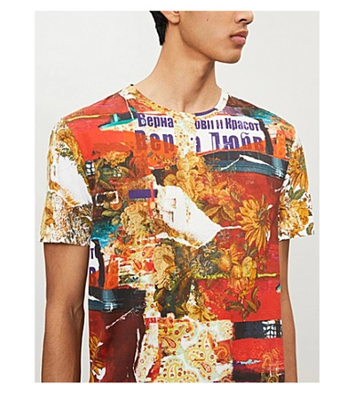 Shop Etro Graphic-print Cotton T-shirt In Multi