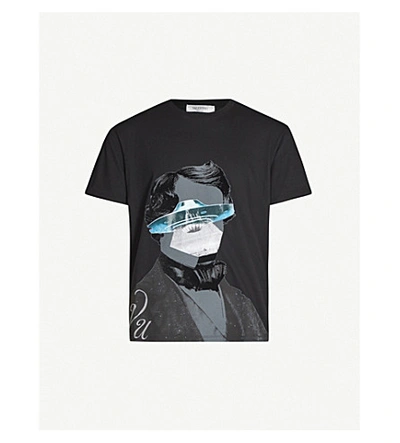 Shop Valentino X Undercover Graphic-print Cotton-jersey T-shirt In Black