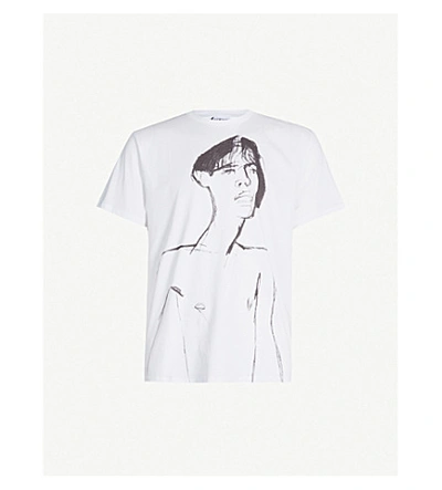 Shop Loewe Potrait-print Cotton-jersey T-shirt In White