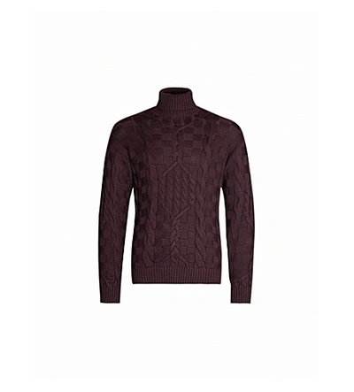 Shop Etro Cable-knit Wool Jumper In Brown