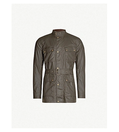 Shop Belstaff Trialmaster Waxed-cotton Jacket In Faded Olive