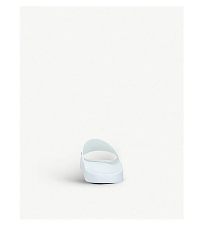 Shop Burberry Furley Rubber Sliders In White/blk